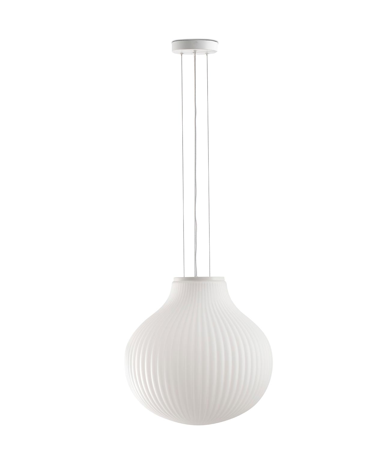 Weiße und opale Pendelleuchte Ø40 cm ISABELLE