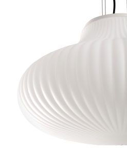 Weiße und opale Pendelleuchte Ø50 cm ISABELLE - Details