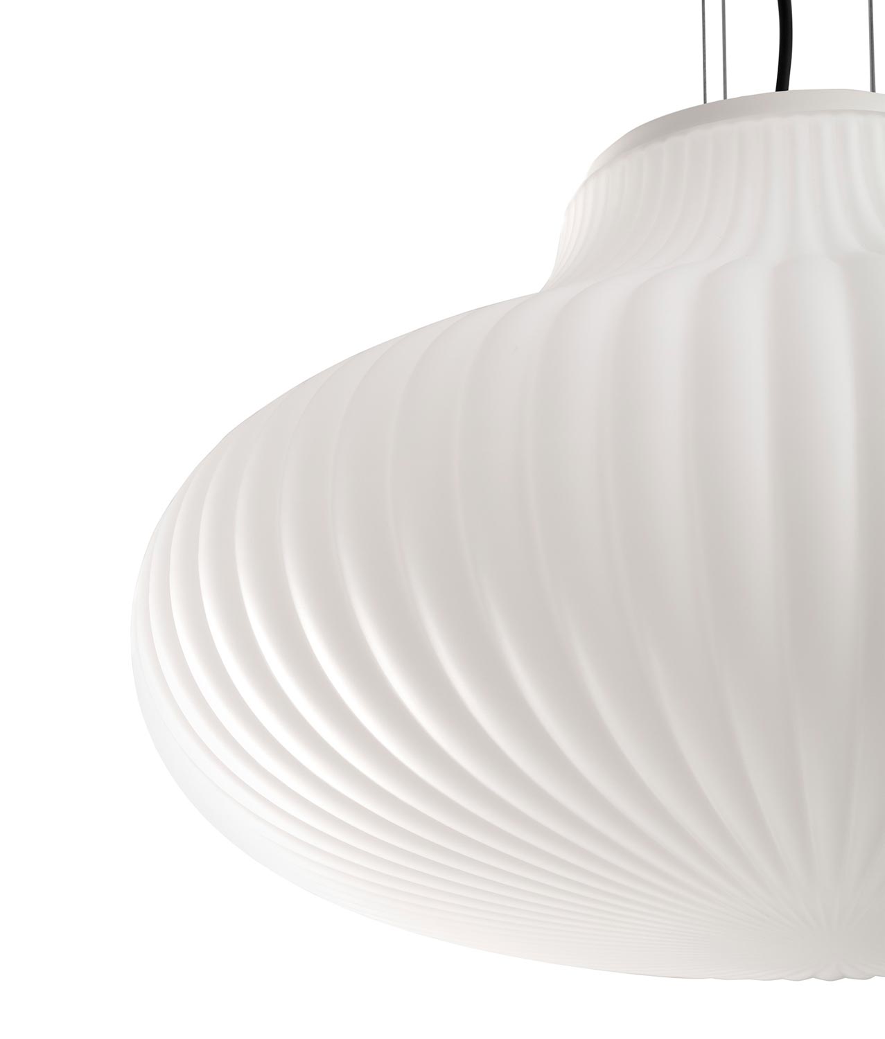 Weiße und opale Pendelleuchte Ø50 cm ISABELLE - Details