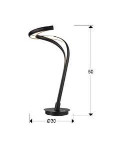 DANCE sandgestrahlte mattschwarze Tischleuchte 50 cm hoch - Masse