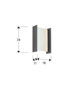 Dunkelgraue Wandleuchte Höhe 24 cm MATIA LED - Masse