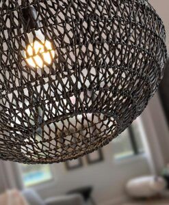 Lampe aus geflochtenem Papierseil Ø 50 cm MAON - Details