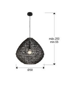 Lampe aus geflochtenem Papierseil Ø 50 cm MAON - Masse