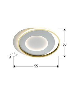 Lampe weißem und goldenem 50 cm LIMBOS LED - Masse