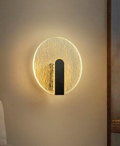 Mattschwarze Wandleuchte Ø 19 cm AURIS LED - Umgebung