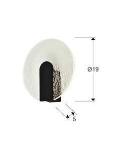 Mattschwarze Wandleuchte Ø 19 cm AURIS LED - Masse