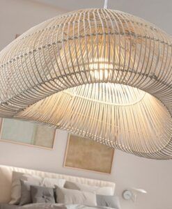 Pendelleuchte weiße Rattan-Pendelleuchte Ø 55 cm SABAH - Details