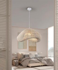 Pendelleuchte weiße Rattan-Pendelleuchte Ø 55 cm SABAH - Umgebung