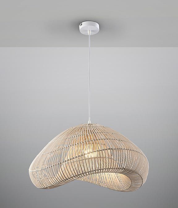 Pendelleuchte weiße Rattan-Pendelleuchte Ø 55 cm SABAH