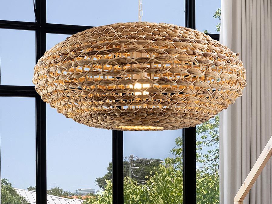 Rattan-Pendelleuchte Ø 60 cm NANA - Details
