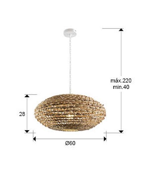 Rattan-Pendelleuchte Ø 60 cm NANA - Masse