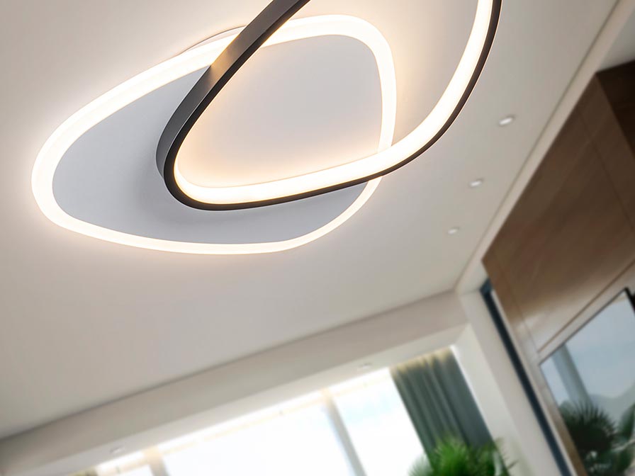 ROMO LED schwarz-weiße Deckenleuchte oder Wandleuchte - Details