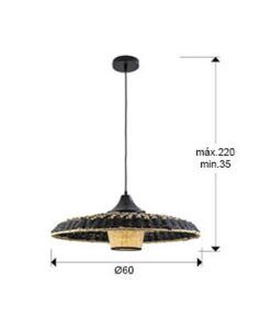 Schwarz-beige Lampe Ø 60 cm FIJI - Masse