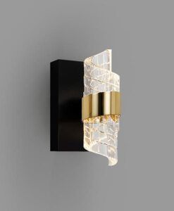 Schwarz-goldene Wandleuchte ILIADA LED