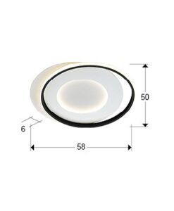 Lampe Schwarz-weißes Neutrallicht 58 x 50 cm LIMBOS LED - Masse