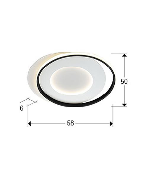Lampe Schwarz-weißes Neutrallicht 58 x 50 cm LIMBOS LED - Masse