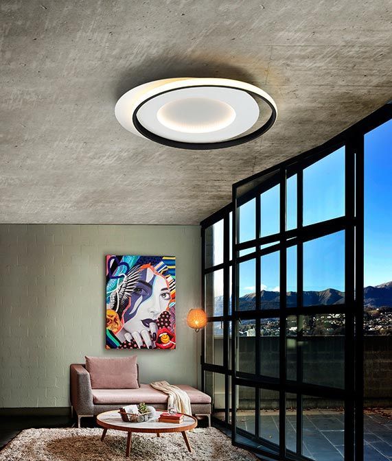Lampe Schwarz-weißes Neutrallicht 58 x 50 cm LIMBOS LED - Umgebung