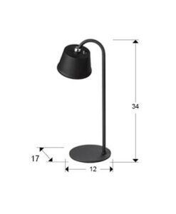 Schwarze Tischleuchte 34 cm Höhe CUCO LED - Masse