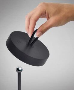 Schwarze Tischleuchte 35 cm Höhe GONG LED 2