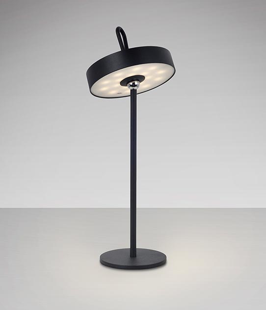 Schwarze Tischleuchte 35 cm Höhe GONG LED