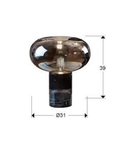Tischlampe aus schwarzem Marmor Ø 31 cm FUNGI - Masse