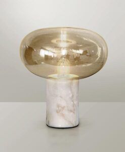 Tischlampe aus weißem Marmor Ø 31 cm FUNGI