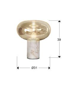 Tischlampe aus weißem Marmor Ø 31 cm FUNGI - Masse