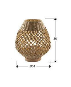 Tischleuchte 36 cm Höhe x Ø 31 cm YAIZA - Masse