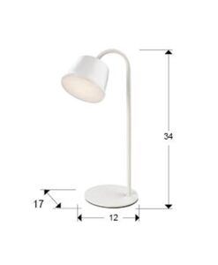 Weiße Tischleuchte 34 cm Höhe CUCO LED - Masse