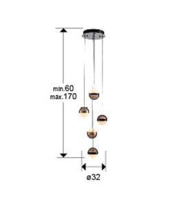 Deckenleuchte 5 Lichter Ø 32 cm ORBES LED - Masse