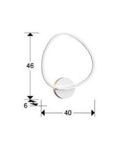 Mattweiße Wandleuchte 40 cm OPALIS LED - Masse