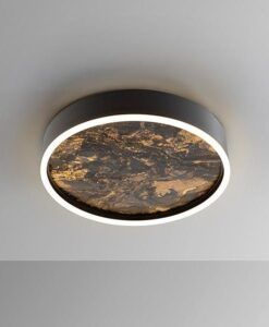 Schwarze Deckenleuchte Ø 40 cm STONE LED