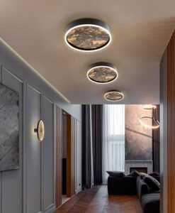 Schwarze Deckenleuchte Ø 40 cm STONE LED - Umgebung