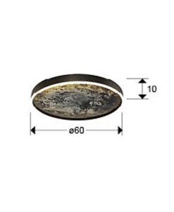 Schwarze Deckenleuchte Ø 60 cm STONE LED - Masse