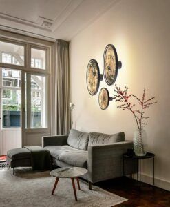 Schwarze Deckenleuchte Ø 60 cm STONE LED - Umgebung