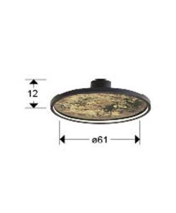 Schwarze Deckenleuchte Ø 60 cm STONE LED - Masse
