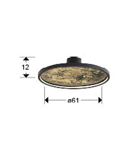 Schwarze Deckenleuchte Ø 60 cm STONE LED - Masse