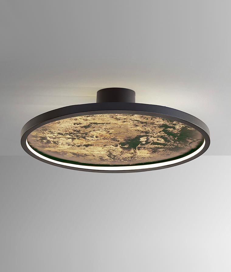 Schwarze Deckenleuchte Ø 60 cm STONE LED