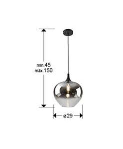 Schwarze Hängelampe Ø 29 cm OPAZ - Masse