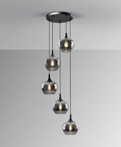 Schwarze Lampe 5 Lichter OPAZ