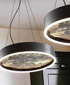 Schwarze Lampe Ø 40 cm STONE LED - Details