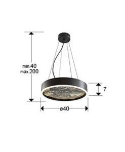 Schwarze Lampe Ø 40 cm STONE LED - Masse