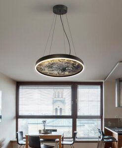 Schwarze Lampe Ø 60 cm STONE LED - Umgebung