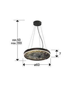 Schwarze Lampe Ø 60 cm STONE LED - Masse