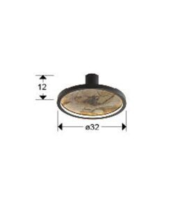 Schwarze Wandleuchte oder Deckenleuchte Ø 30 cm STONE LED - Masse