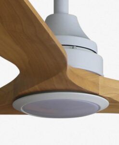 Lüfter aus Holz und weiß mit Licht Ø 152 cm ALO LED 3