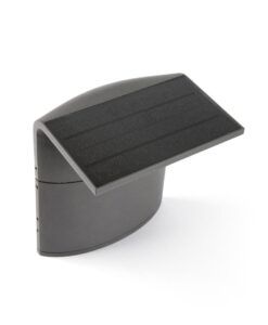 Dunkelgraue Bodenleuchte 30 cm mit Sensor Solarmodul LUMA S - 2