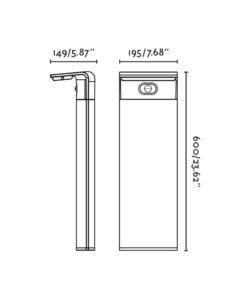 Dunkelgraue Bodenleuchte 60 cm Sensor und Solarmodul LUMA M - 2