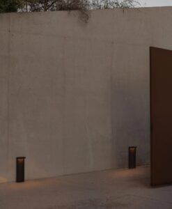 Dunkelgraue Bodenleuchte 60 cm Sensor und Solarmodul LUMA M - 3