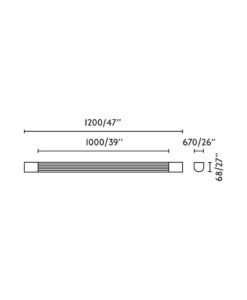 KIVA 1200 LED Wandleuchte Chrom - 2